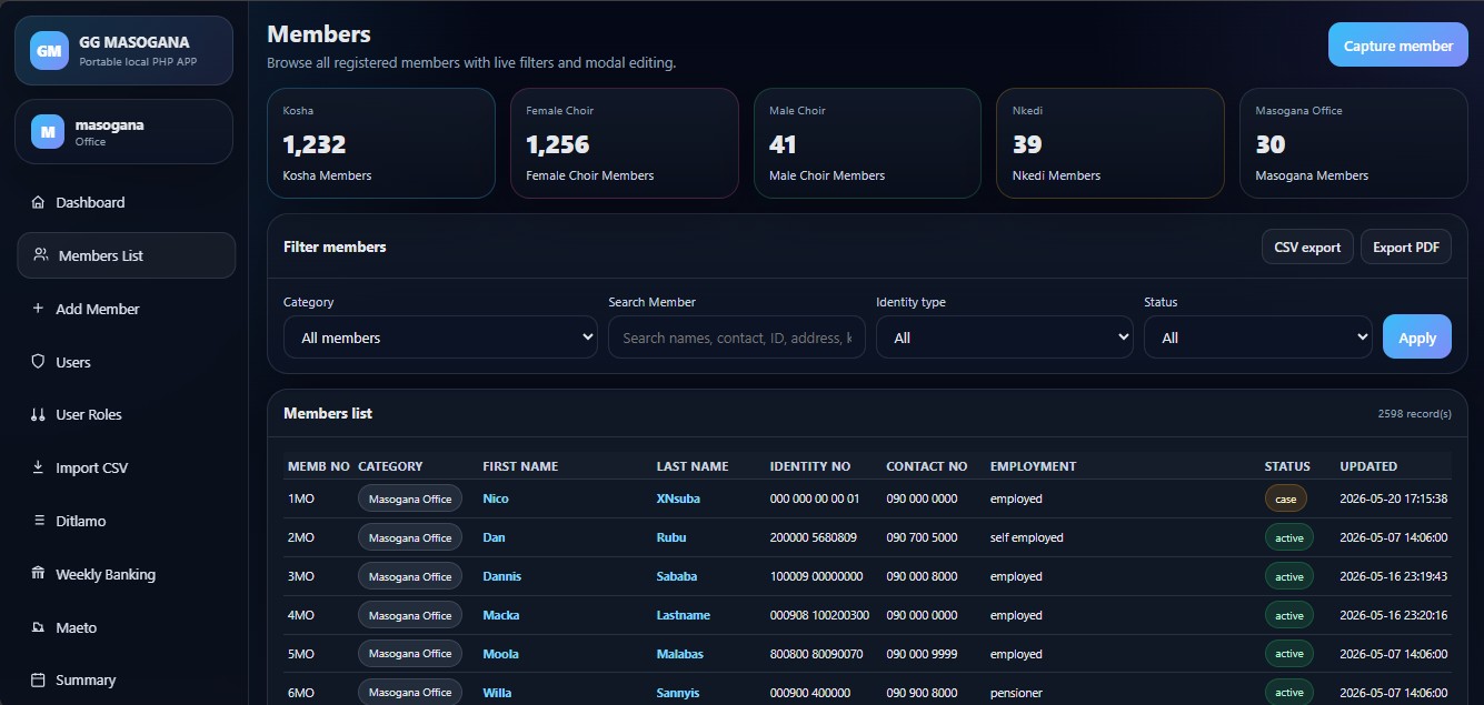 Landing page screenshot